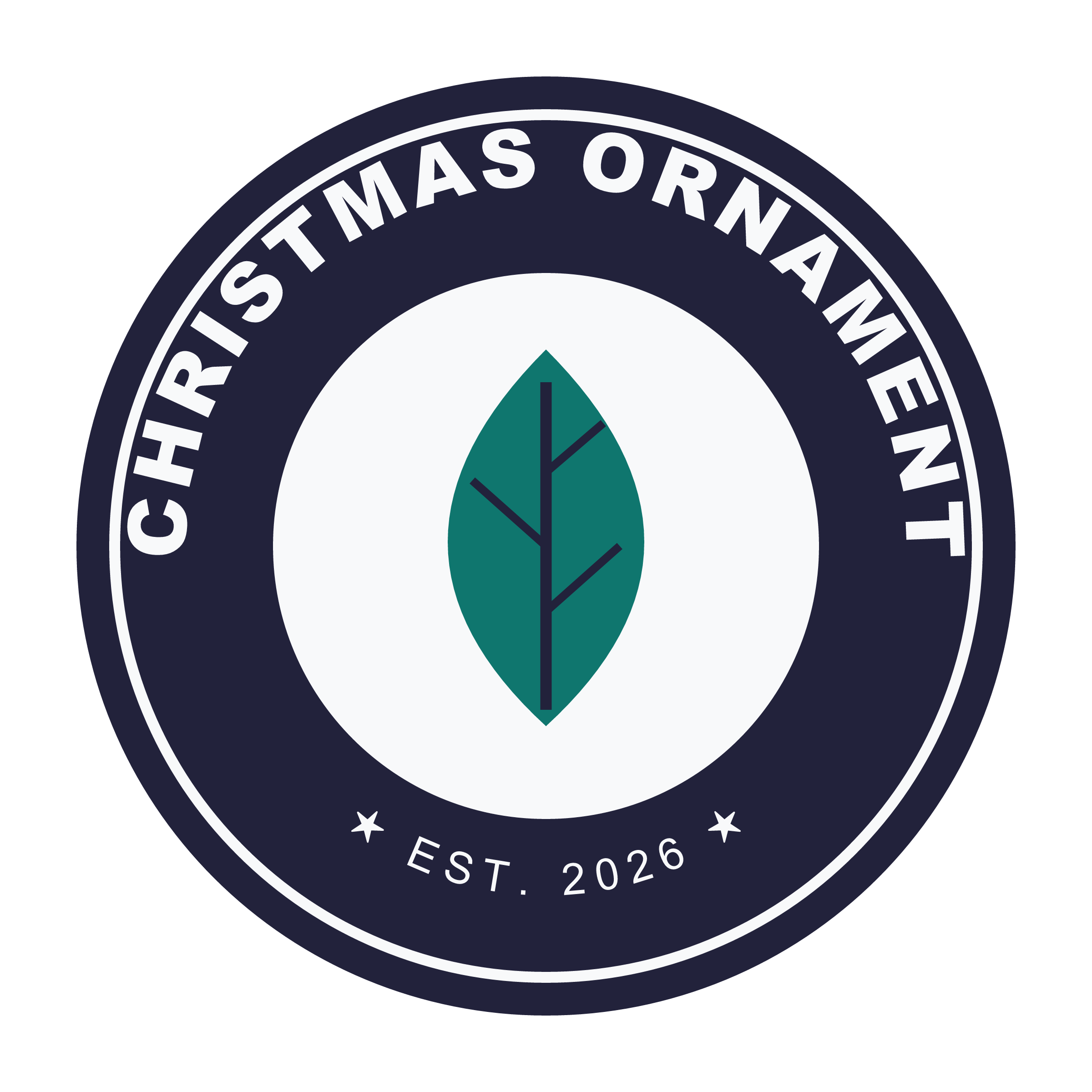Christmas Ornament Monogram SVG — Personalised Tree Cut File for Cricut